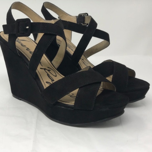 American Rag Shoes - American Rag Women's 'Rachey' Black Suede Wedge Platform Heel Sandals Size 8.5 M